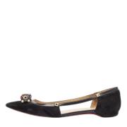 Pre-owned Leather flats Christian Louboutin Pre-owned , Black , Dames