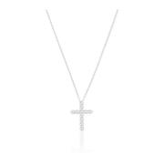 Belluno Croce Ketting met Zirkonia Sif Jakobs Jewellery , Gray , Dames