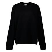 Metallic Logo Sweatshirt Moncler , Black , Dames