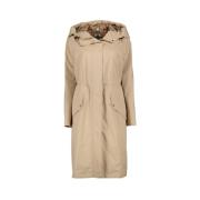 Lange Parka Jas met Capuchon Burberry , Beige , Dames