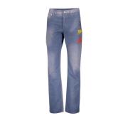 Blauwe Gewassen Straight Cut Jeans Dior , Blue , Heren