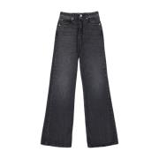 Flared jeans in zwart denim Ami Paris , Black , Dames