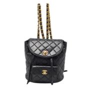 Pre-owned Leather backpacks Chanel Vintage , Black , Dames