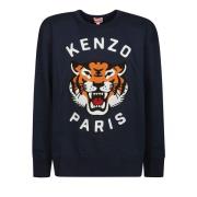 Tijgerprint Sweater Kenzo , Blue , Heren