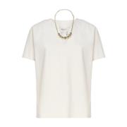 Witte Sweater Tuniek met Ketting Mariuccia Milano , White , Dames