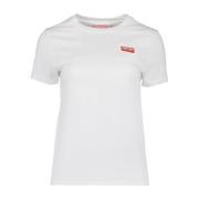 Logo Print Ronde Hals T-shirt Kenzo , White , Dames