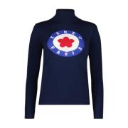 Wollen Coltrui Sweater Logo Kenzo , Blue , Dames