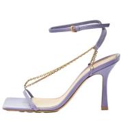 Pre-owned Leather sandals Bottega Veneta Vintage , Purple , Dames