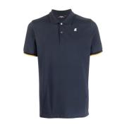 Blauw Polo Shirt met Logo Detailing K-Way , Blue , Heren