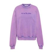 Paarse Blurred Logo Sweatshirt Acne Studios , Purple , Dames
