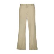 Beige Straight Cut Cotton Pants Prada , Beige , Heren