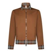 Kameel Check Track Jacket Aw23 Burberry , Brown , Heren
