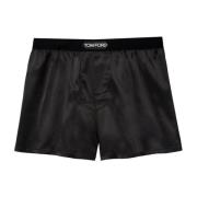 Luxe Zijden Boxershorts voor Strandkleding Tom Ford , Black , Heren
