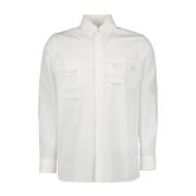 Klassiek Overhemd met Meerdere Zakken Fendi , White , Heren
