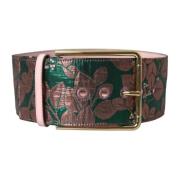 Bloemen Jacquard Gouden Gesp Riem Dolce & Gabbana , Multicolor , Dames