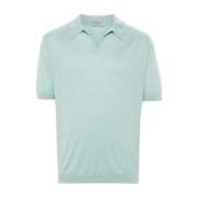 Mintgroene T-shirt met V-hals John Smedley , Green , Heren