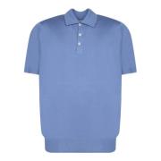Blauw Poloshirt met Contrasterende Randen Brunello Cucinelli , Blue , ...