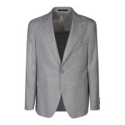 Grijze Wollen Blazer Jas Tagliatore , Gray , Heren