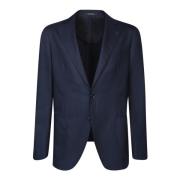 Blauwe Cashmere Blazer Tagliatore , Blue , Heren