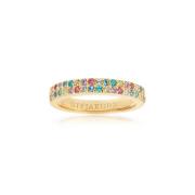 Vergulde Multicolor Zirkonia Ring Sif Jakobs Jewellery , Yellow , Dame...