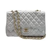 Pre-owned Leather chanel-bags Chanel Vintage , Gray , Dames