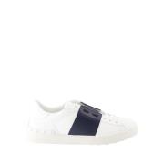 Lamé Logo Leren Veterschoenen Valentino Garavani , White , Heren