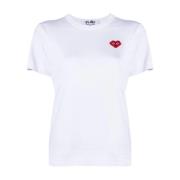 Pixelated Heart Wit T-shirt Comme des Garçons Play , White , Dames