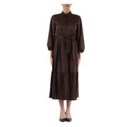 Klassieke katoenen jurk met riem Emme DI Marella , Brown , Dames