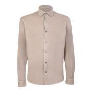 Beige Jersey Shirt Klassieke Stijl Dell'oglio , Beige , Heren