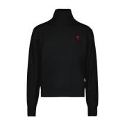 Hart Logo Coltrui Sweater Ami Paris , Black , Heren