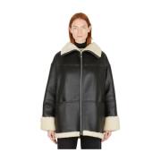 Shearling Jas TotêMe , Black , Dames