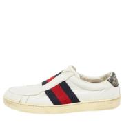 Pre-owned Leather sneakers Gucci Vintage , White , Heren