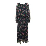 Roses Print Maxi Jurk Boothals Rotate Birger Christensen , Multicolor ...