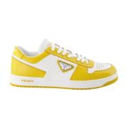 Leren vetersneakers Prada , Yellow , Heren