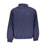 Blauwe Nylon Rits Logo Jas Tommy Hilfiger , Blue , Heren