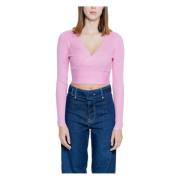 V-hals Gebreide Top Lente/Zomer Collectie Only , Pink , Dames