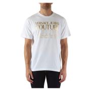 Regular Fit Katoenen T-shirt met Logo Versace Jeans Couture , White , ...