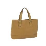 Pre-owned Leather handbags Burberry Vintage , Beige , Dames