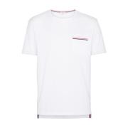 Wit T-shirt met Rwb Zak Trim Thom Browne , White , Heren