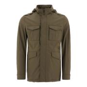 Field Jacket - Regular Fit Herno , Green , Heren