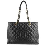 Pre-owned Leather totes Chanel Vintage , Black , Dames