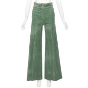 Pre-owned Corduroy bottoms Gucci Vintage , Green , Dames