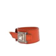 Pre-owned Leather bracelets Hermès Vintage , Orange , Dames