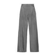 Cropped Trousers Niside V093 Tela , Gray , Dames