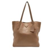 Pre-owned Leather totes Prada Vintage , Beige , Dames