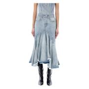 Denim Midi Rok Vetements , Blue , Dames