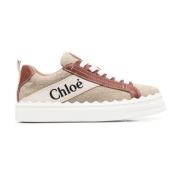 Bruine Canvas Lage Sneakers Chloé , Multicolor , Dames