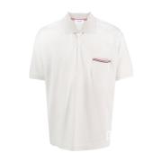 Klassieke Katoenen Poloshirt in Ecru Thom Browne , White , Heren