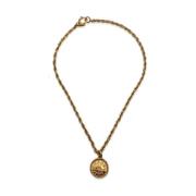 Pre-owned Metal necklaces Chanel Vintage , Yellow , Dames