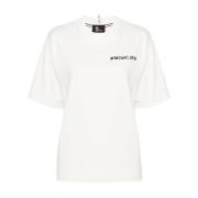 Wit Logo T-shirt Lichtgewicht Jersey Moncler , White , Dames